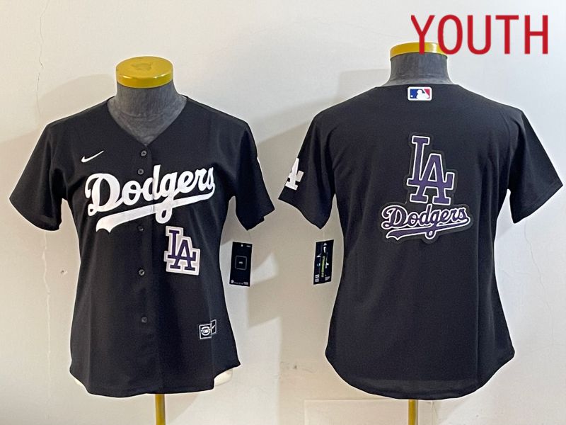 Youth Los Angeles Dodgers Blank Black Game 2024 Nike MLB Jersey style 11217->youth mlb jersey->Youth Jersey